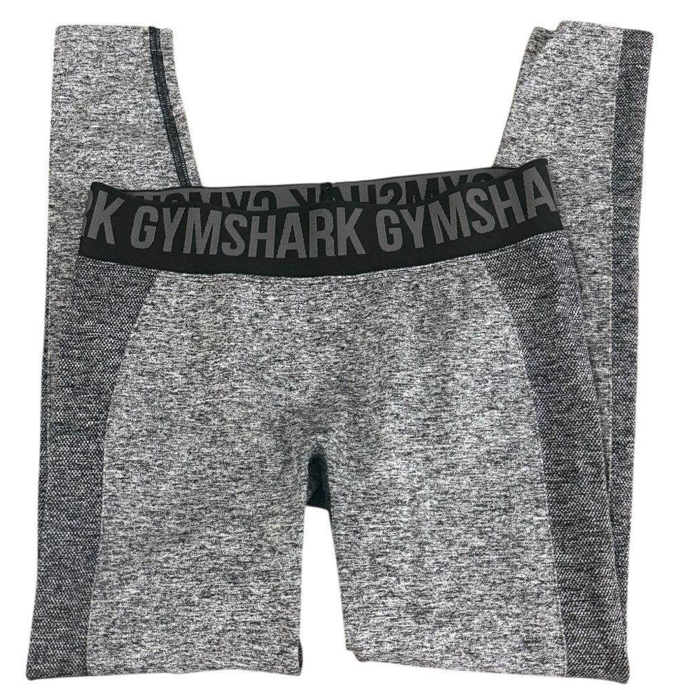 Gymshark Flex Low Rise Athletic Gym Workout Leggings Black Marl Charcoal M - Picture 10 of 14